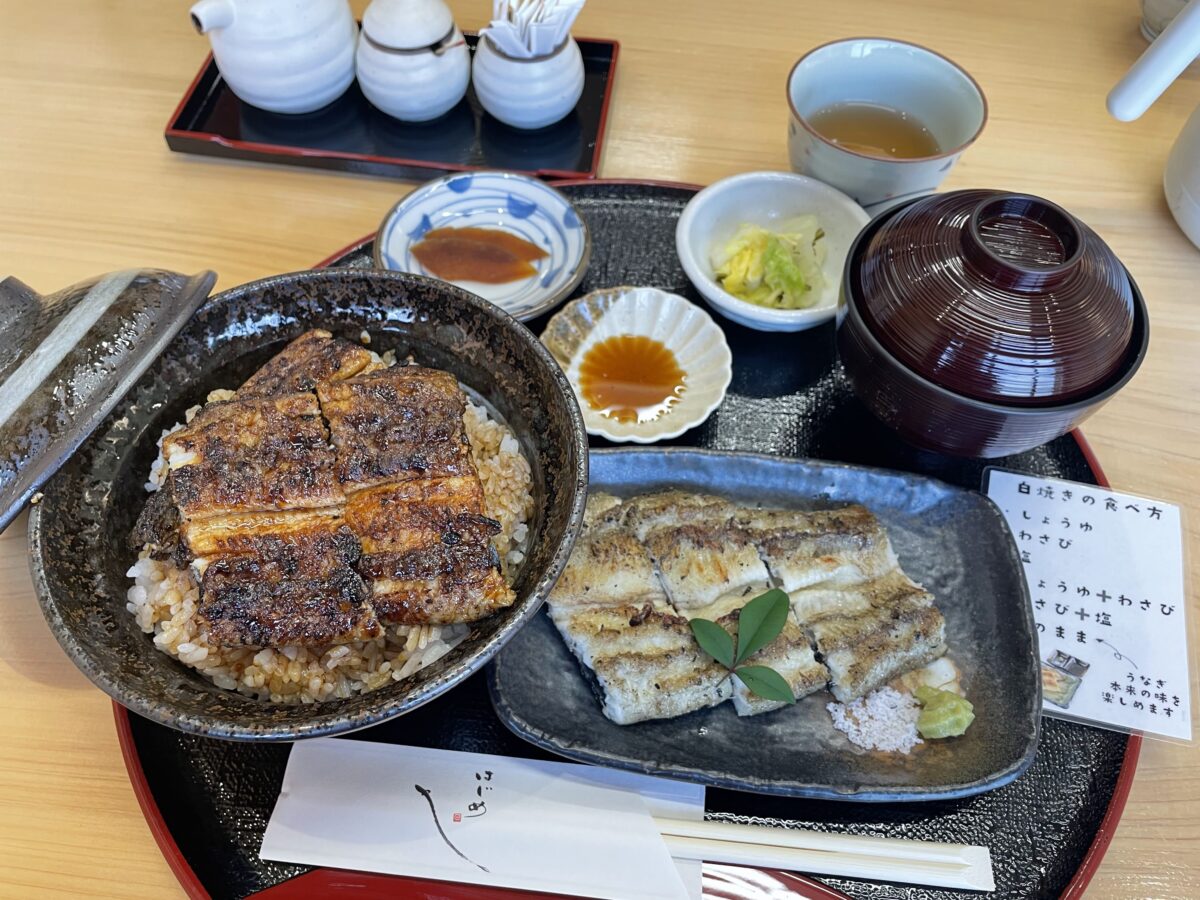 はじめの鰻丼と白焼きのセット
